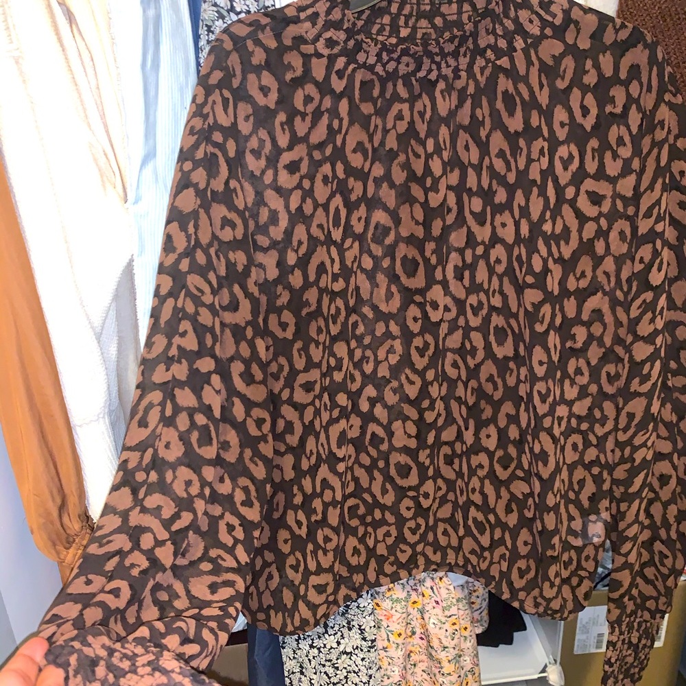 Sheer crop top light long sleeve blouse